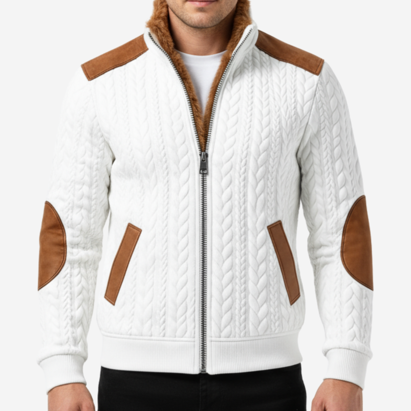 The Algoma – Suede-Trim Cable Jacket