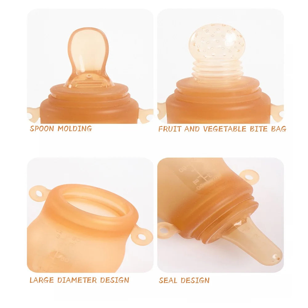 3 STKS 90 ml siliconen babyvoeding zuigfles multifunctionele aanvullende voedsel zuigfles, zuigfles