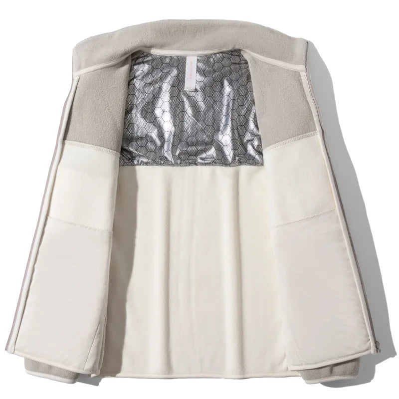 Graphene Fleece Jacket Men's Autumn Winter Thickened Zipper Hooded Coat Couple's Stand Collar Fleece Zipper Open Cardigan