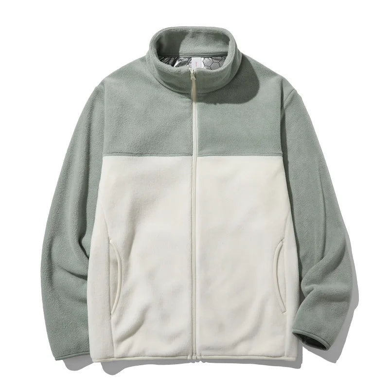 Graphene Fleece Jacket Men's Autumn Winter Thickened Zipper Hooded Coat Couple's Stand Collar Fleece Zipper Open Cardigan