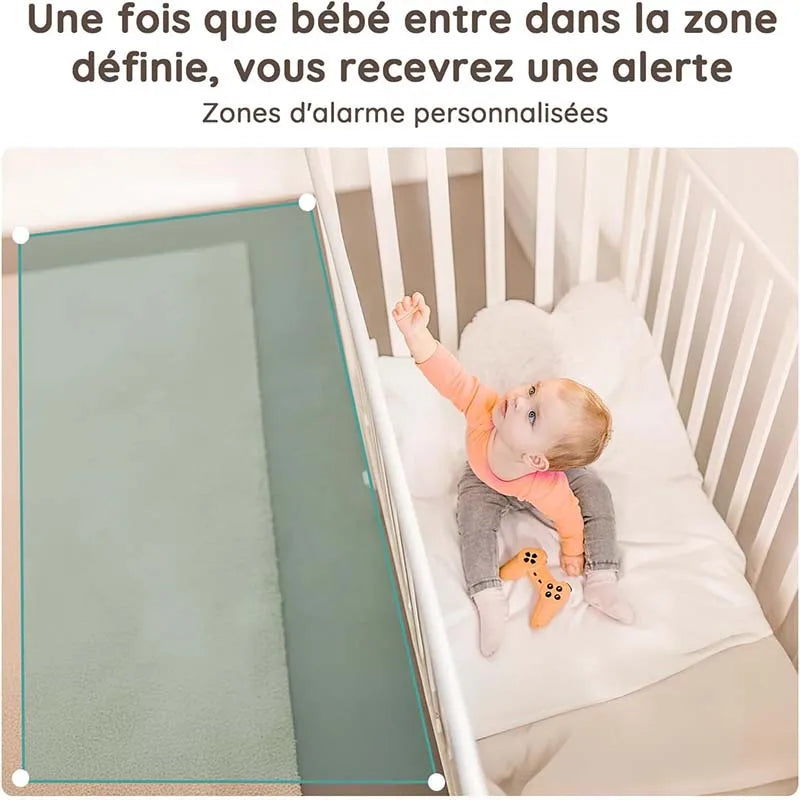 BOIFUN 5" Baby Monitor Camera with Phone App, 360° Rotation 1080P, Motion Monitoring & Auto Tracking,, Custom Area Detection