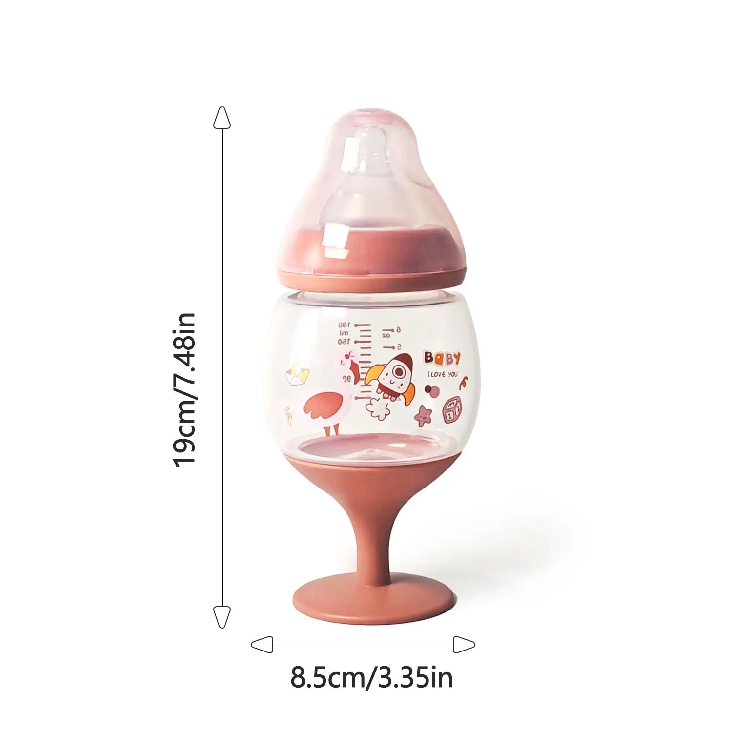 180 ml creatieve hoge cup-babyfles voor drinkwater, melk en sap, BPA-vrij