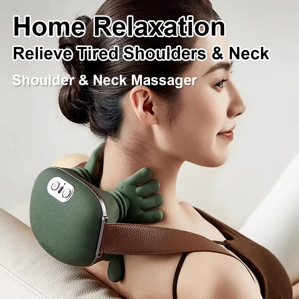 Bionic Neck Shoulder Massager Heated Back Massagers Electric Kneading Muscles Massage Pillow Neck Waist Leg Body ﻿3-Level Modes
