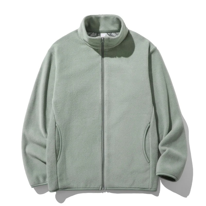 Graphene Fleece Jacket Men's Autumn Winter Thickened Zipper Hooded Coat Couple's Stand Collar Fleece Zipper Open Cardigan