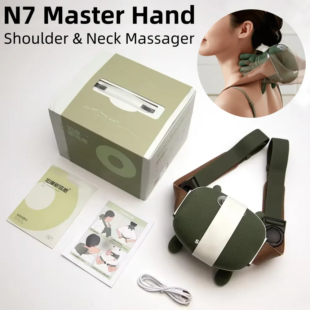 Bionic Neck Shoulder Massager Heated Back Massagers Electric Kneading Muscles Massage Pillow Neck Waist Leg Body ﻿3-Level Modes