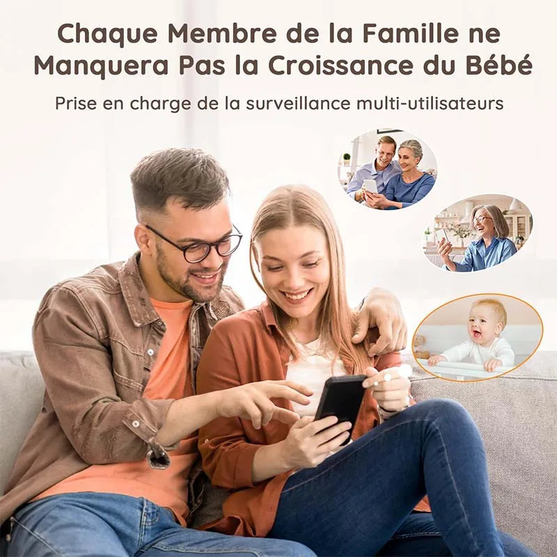 BOIFUN 5" Baby Monitor Camera with Phone App, 360° Rotation 1080P, Motion Monitoring & Auto Tracking,, Custom Area Detection