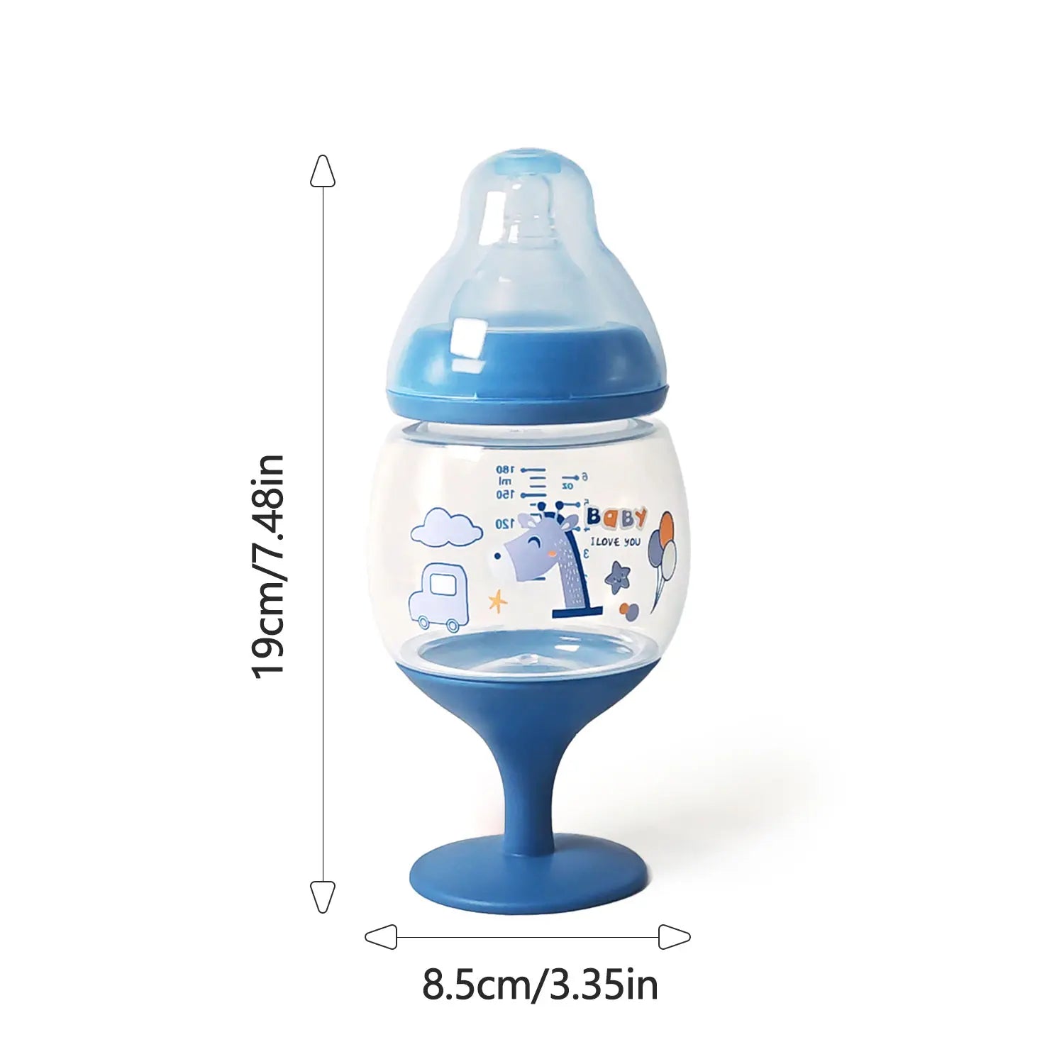 180 ml creatieve hoge cup-babyfles voor drinkwater, melk en sap, BPA-vrij